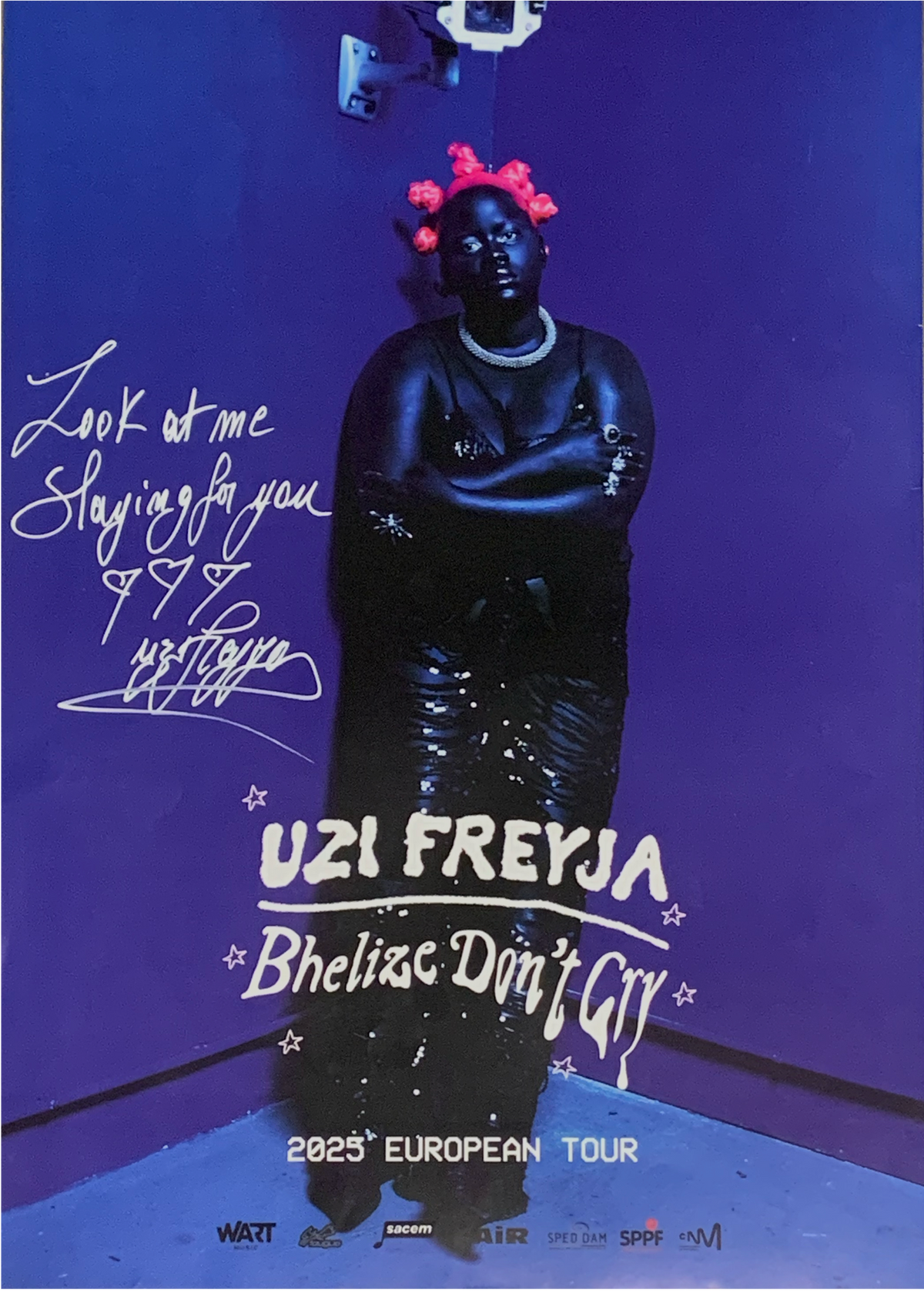 Signed poster · BHELIZE DON'T CRY Tour